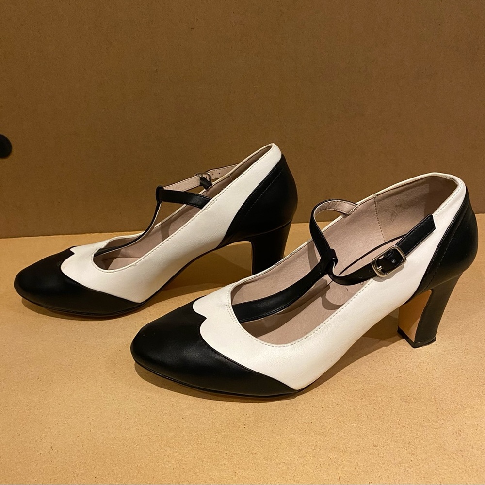 Vintage inspired t-strap heels